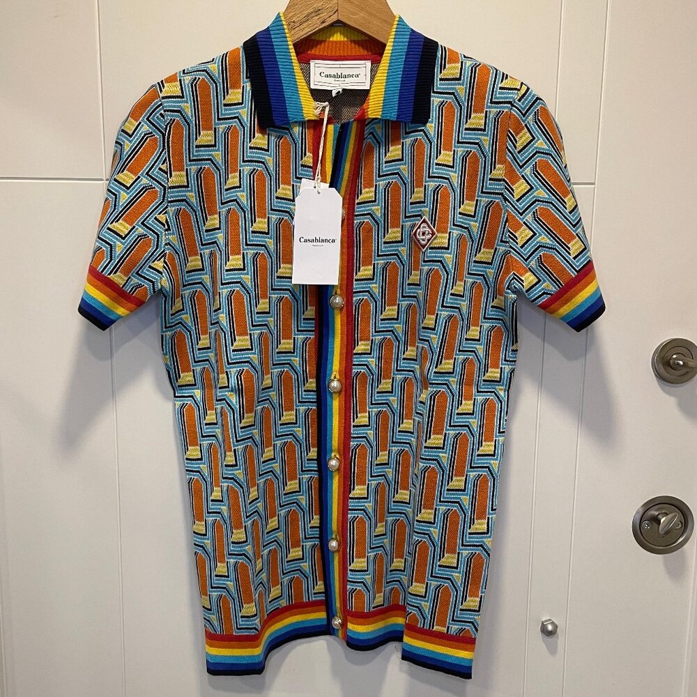 NWT Casablanca L'Arche De Nuit Polo Shirt Multicolor